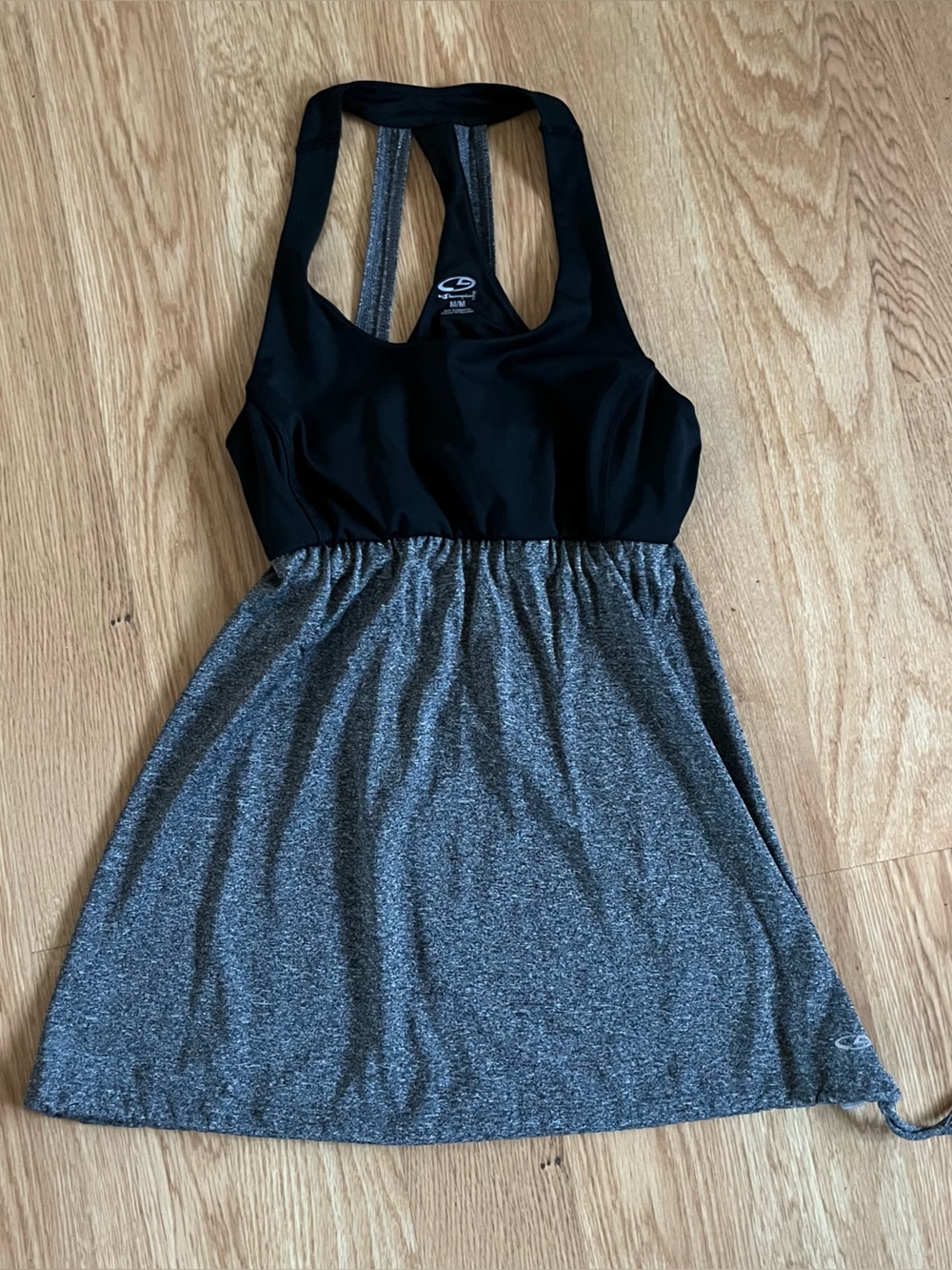 Champion C9 Women's M Gray/Black Racerback Scoop Neck Tank Top Built-In Bra
